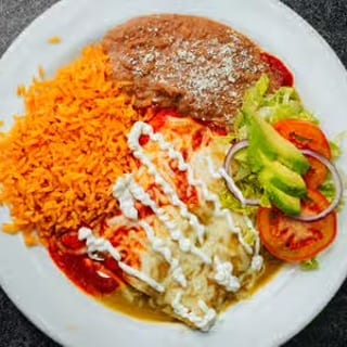 Enchiladas Rice and Beans